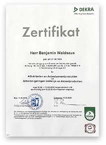 Preview-Screen - Download PDF Schadstoffsanierung Zertifikat-TRGS-519